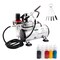 Timbertech Airbrush Kit With Compressor AS18-2K Basic Start Kit With Air Hose, Cleaning Brushes, and Test Paints for Hobby, Body Tattoo, Model painting, Automotive Graphic, Make-up